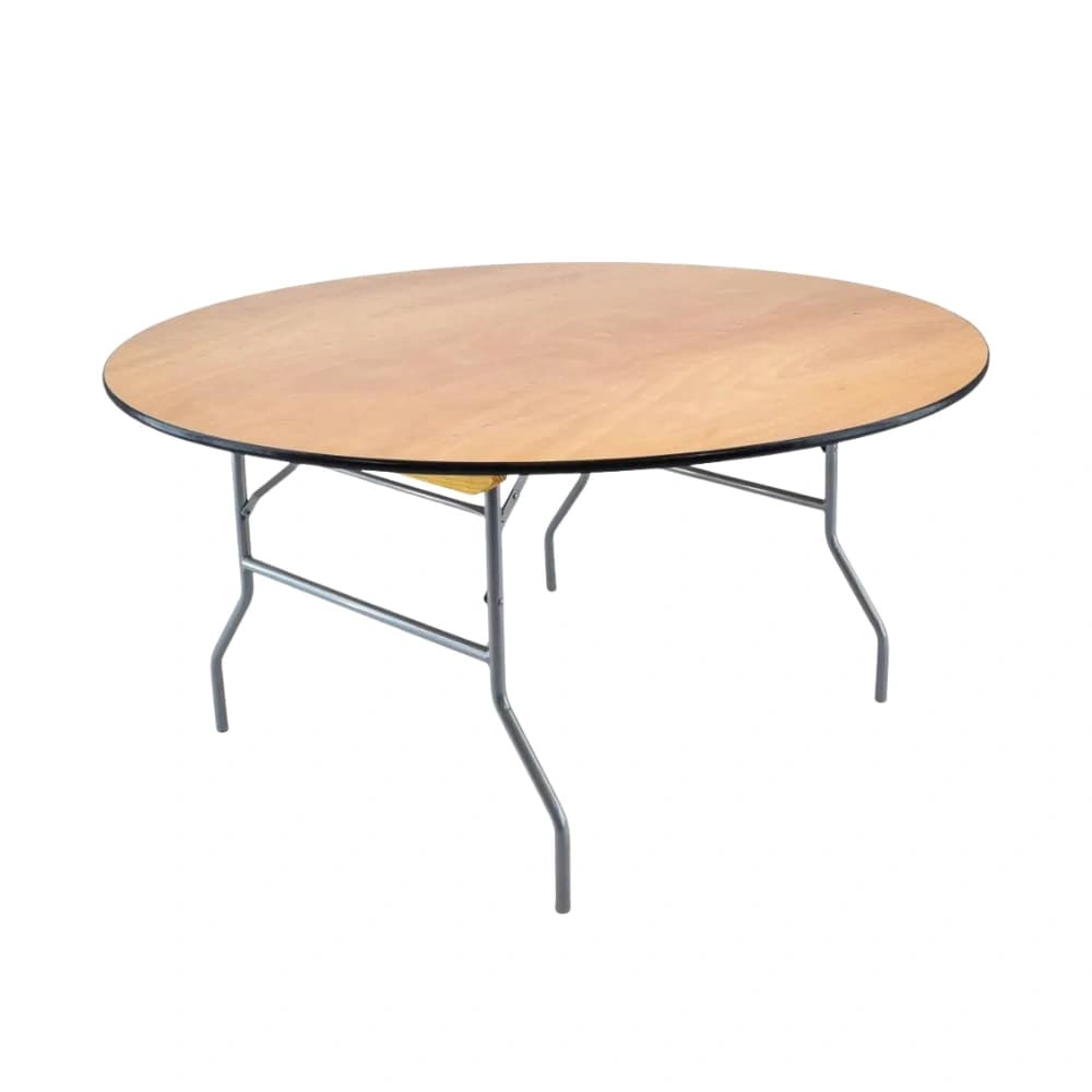 Round Wooden Folding Table 72" (Seats 10)